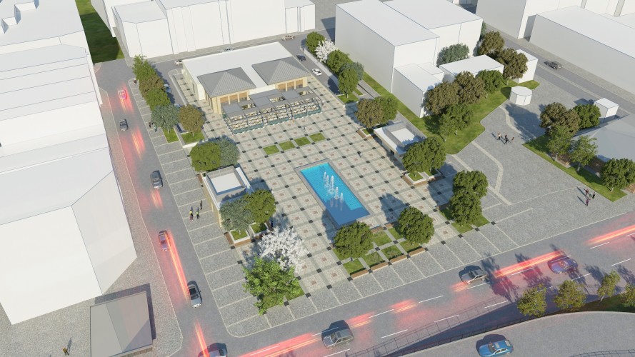 Aksaray Yeraltı Otoparkı, Kafe ve Meydan